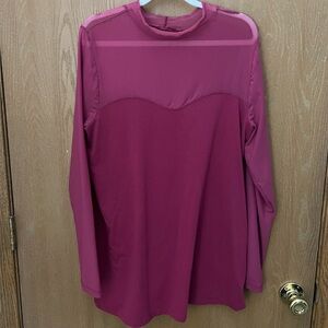 Torrid 2X Sheer Stretch Pink Long Sleeve Top